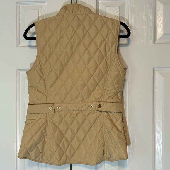 Lily Pulitzer Quilted Vest Small Tan Button Up Zipper Multiple Pockets - Picture 6 of 16